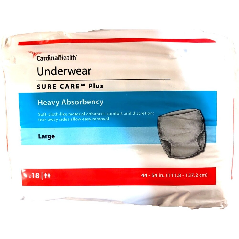 Cardinal Health Disposable Underwear Large 1615A Heavy 72 Ct